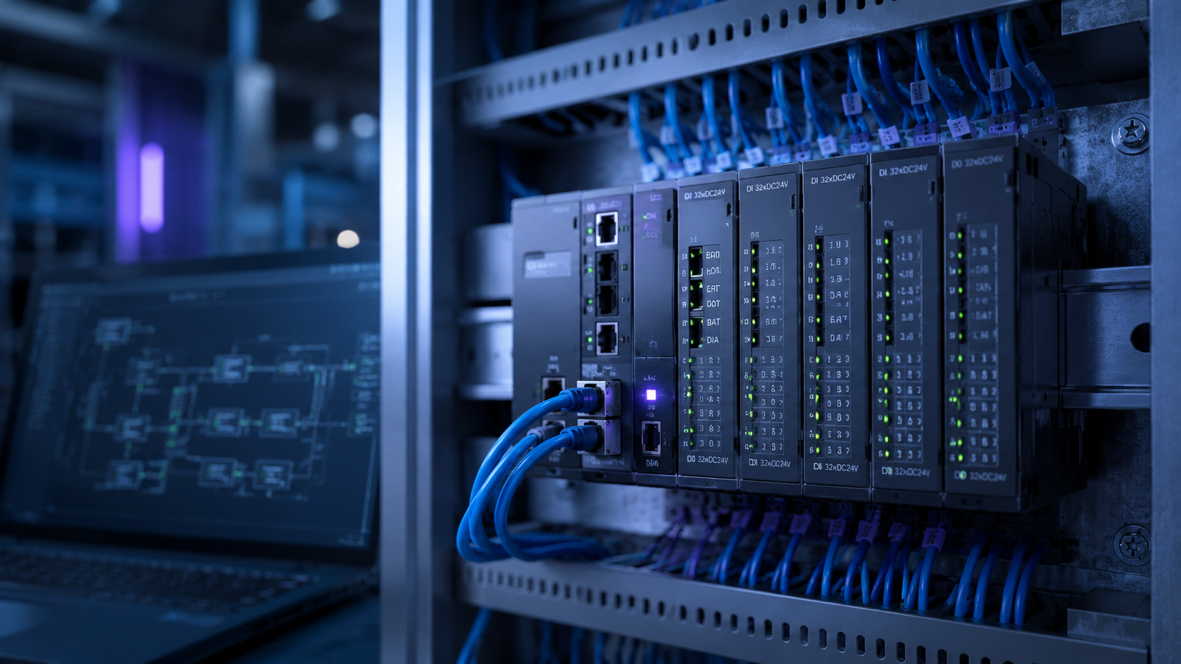 PLC داخل تابلو برق صنعتی